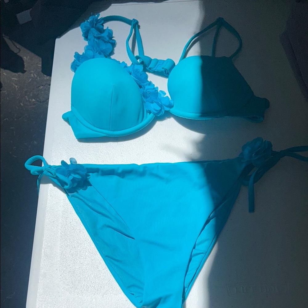 Floral Blue Bikini Set